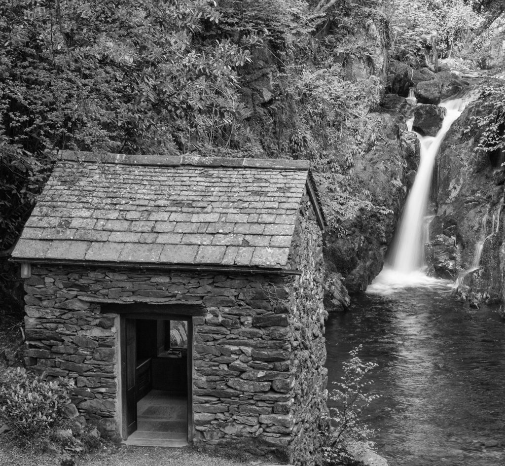 Summerhouse and Waterfall at Rydal Hall
