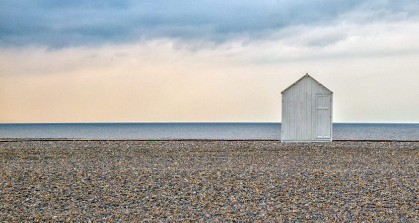 Lone beach hut