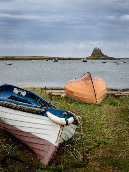 Boat and Lindisfarne Castle