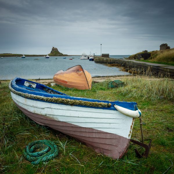 Boat and Lindisfarne Castle