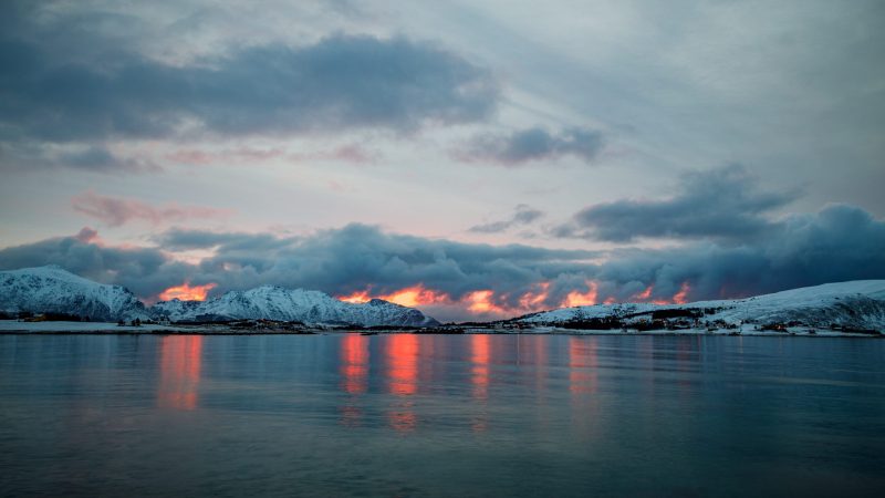 View from our cabin at Lofoten Base Camp