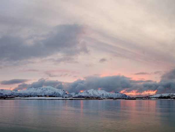 View from our cabin, Lofoten Base Camp