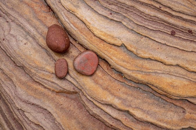 3 brown pebbles