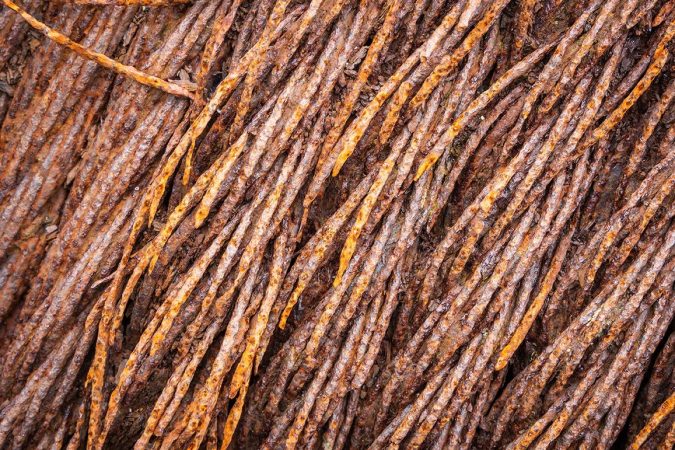 Rusting wire, Honister, The Lake District