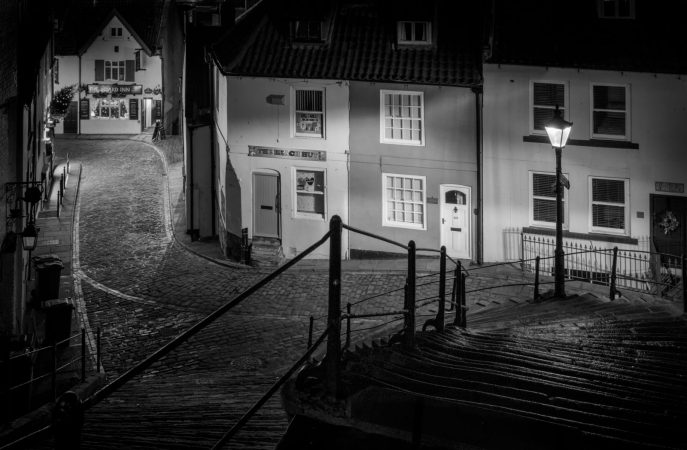 A light on the steps