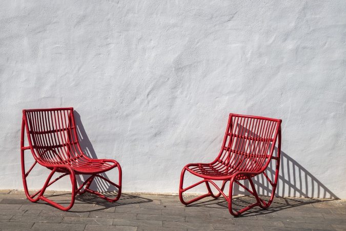 Tow red chairs