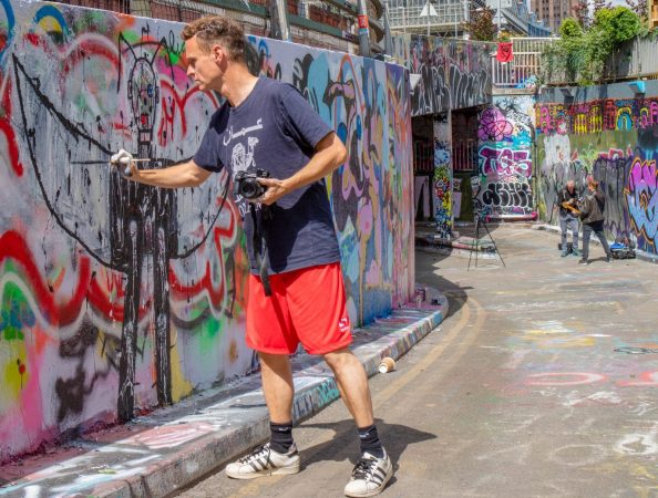 Street Artists at work, Leake Street Passage, London